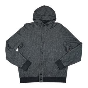 Vince Button-Down Gray Hoodie | Size XL